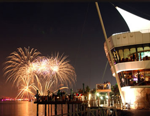 Dubai Creek Gold Club at night